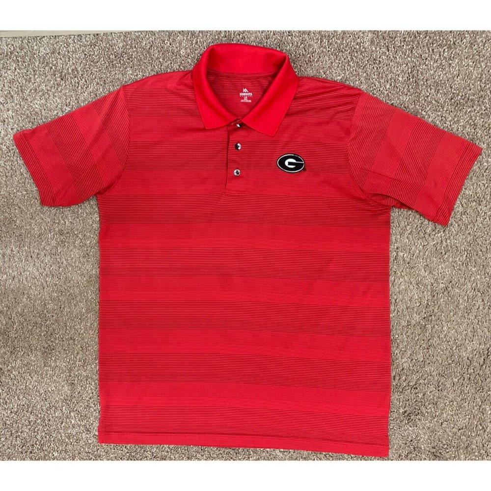 Georgia Bulldogs Golf Shirt Adult Large Red KA Knights Apparel Short Sleeve Polo